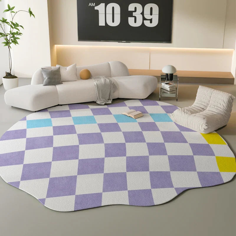 Rynx | Sara Luxe Irregular Pink Fluffy Rug – Soft and stylish for bedroom and living room