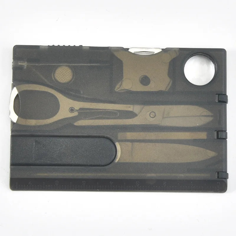 Rynx | 10 in 1 Pocket Credit Card Multi-Tool - Portable Outdoor Survival Gear for Camping and Hiking, Compact Card Tool Kit