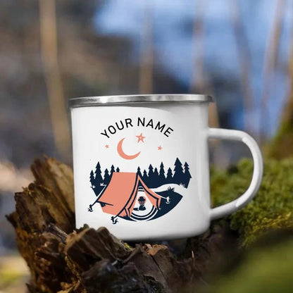 Rynx | Customizable Enamel Camping Mug for Unforgettable Outdoor Experiences - Personalized Coffee and Beer Mug