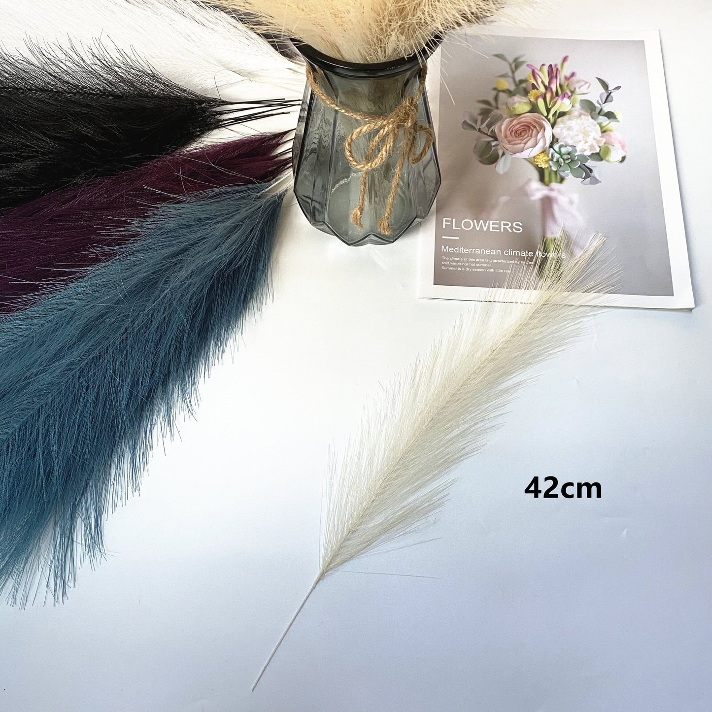 Rynx | 20 Pieces Bohemian Fluffy Artificial Pampas Grass Colorful