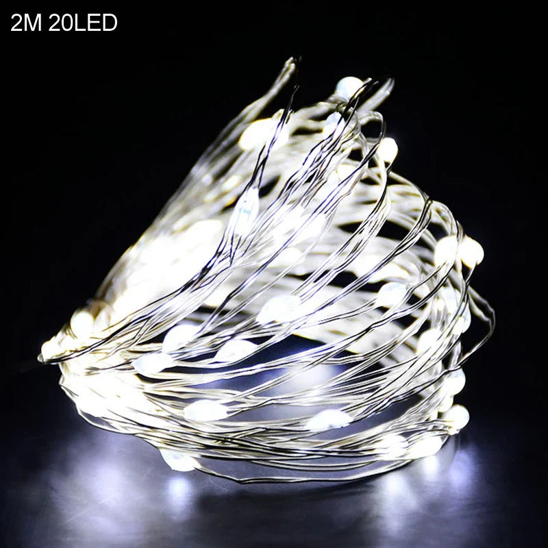 Rynx | 2M 20LED Santa Snowflake LED String Lights Christmas Decoration For Home Xmas Tree Ornament 2024 Christmas Kids Gift New Year