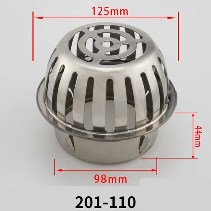 Rynx | Stainless Steel Round Balcony Roof Floor Drain - Large Displacement, Anti-Blocking Outdoor Rain Bucket Drainage