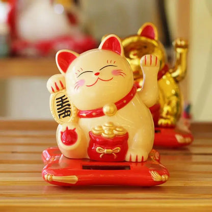Rynx | LuckyMiko Chinese Lucky Cat | Waving Cat with Movable Arm | Feng Shui Decoration for Home & Office | Symbol of Prosperity