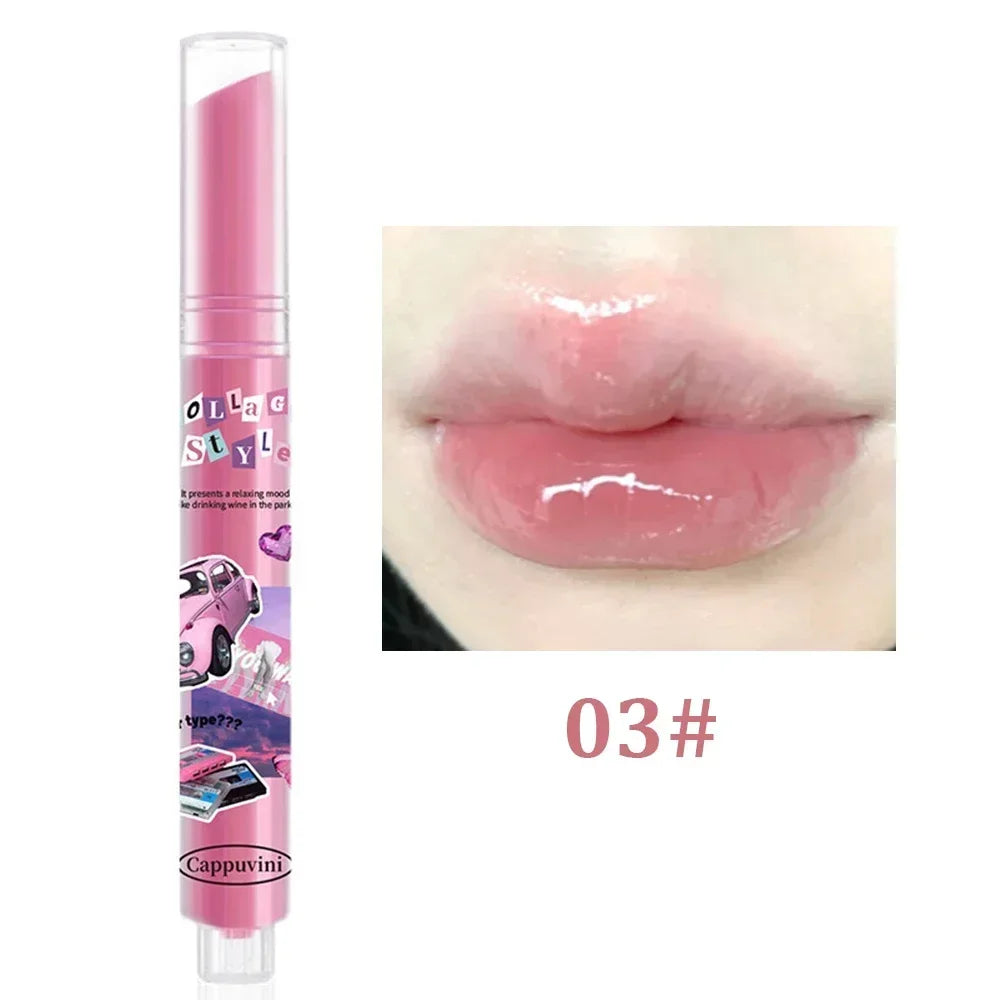 Rynx | Thin Tube Flower Lipstick Pencil Heart-Shaped Gel Lipstick Pencil Makeup Long-Lasting Moisturizing Lip Lacquer Girls Korean Cosmetics