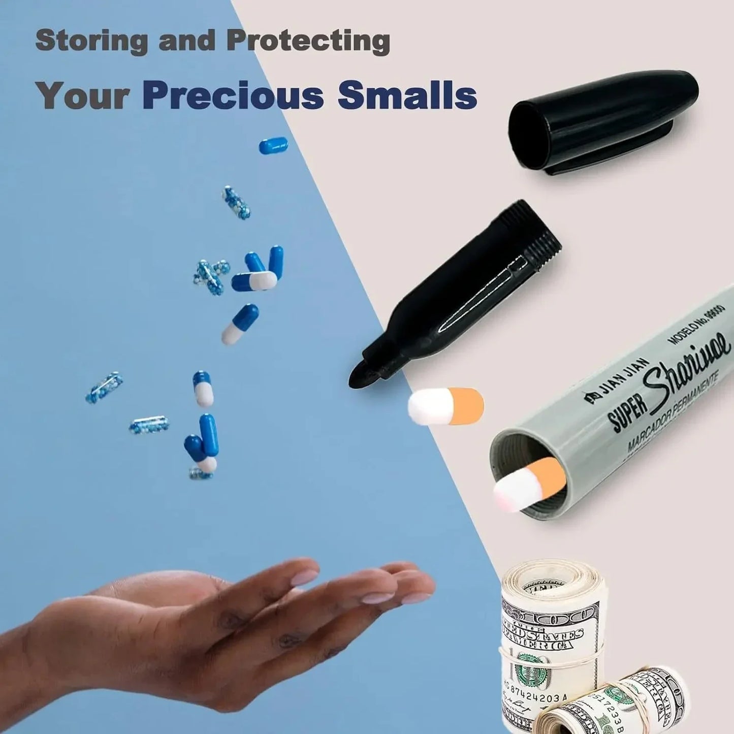 Rynx | Creative Fake Black Marker Pen Safe - Hidden Compartment Diversion Safe for Home and Office, Ideal for Hiding Necklaces, Money, and Small Valuables
