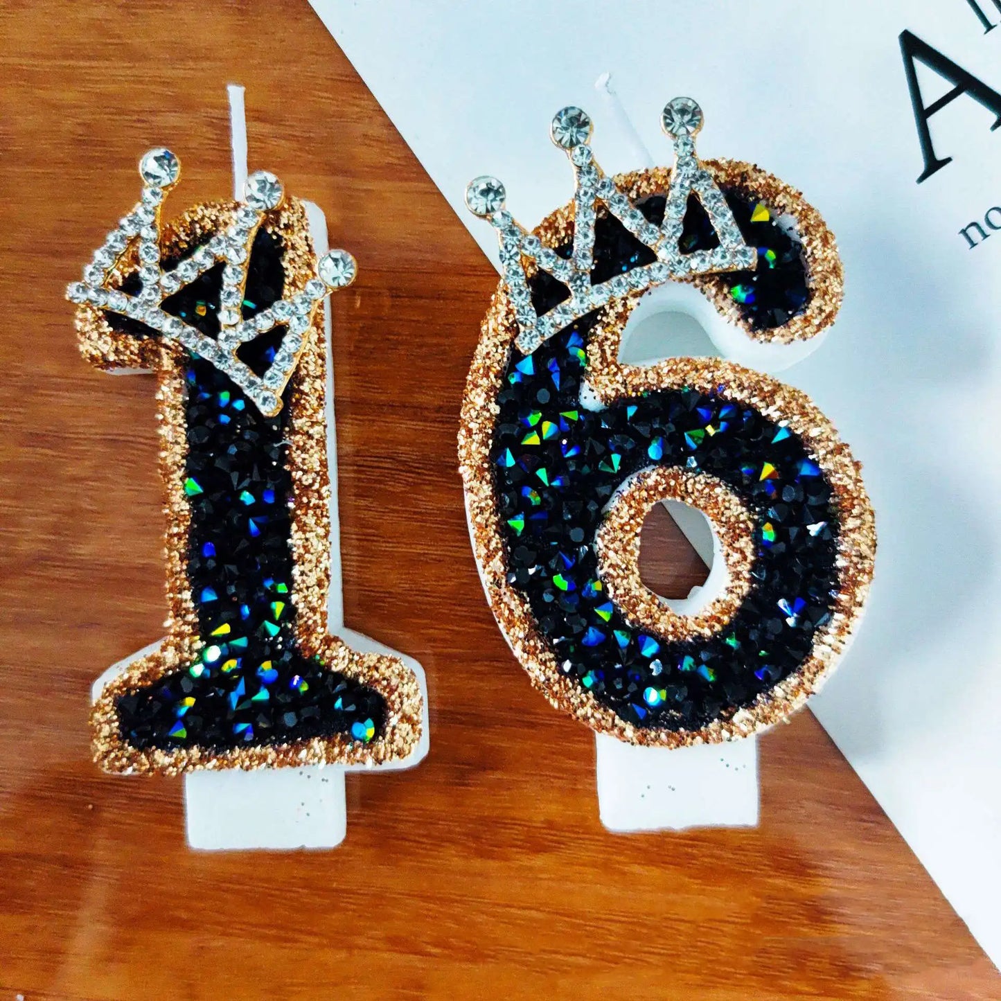 Rynx | Crown Number Candles for Birthdays – Digital 0-9 Cake Decoration with Ocean Starfish and Seashells Cake Topper for Anniversary and Special Days