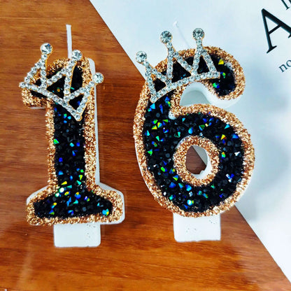 Rynx | Crown Number Candles for Birthdays – Digital 0-9 Cake Decoration with Ocean Starfish and Seashells Cake Topper for Anniversary and Special Days