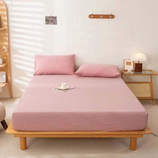 Rynx | Mattress Cover Japanese Style 100% Cotton Woven Fitted Sheet With Elastic Pair Bedding Single Bed Queen King Size