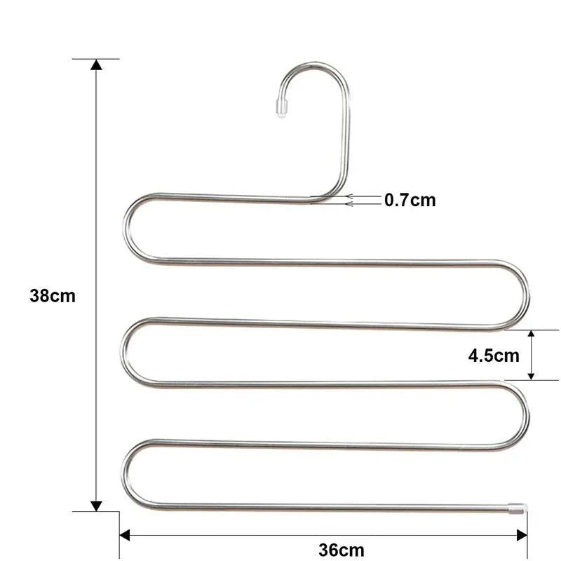 Rynx | Simplified 5-stage pants holder made of stainless steel with advanced grip technology for organizing wardrobes and bathrooms