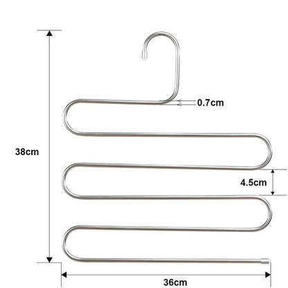 Rynx | Simplified 5-stage pants holder made of stainless steel with advanced grip technology for organizing wardrobes and bathrooms