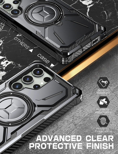 Rynx | Samsung Galaxy S23 Ultra/S23+ Plus Rugged Military Grade Shockproof Case with Magnetic Stand and MagSafe Support