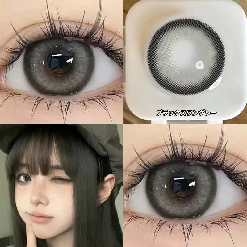 Rynx | 1 Pair New Natural Contact Lenses for Eyes Soft Brown Lenses Myopia Degree -0.00 to -8.00 Beauty Pupils Makeup