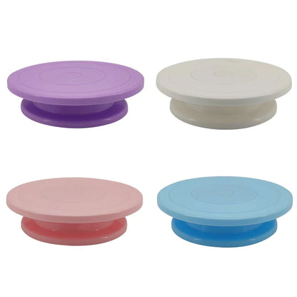 Rynx | Plastic Cake Turntable: Rotating Stable Stand for Baking Decoration - DIY Mold, Anti-Skid Round Cake Table