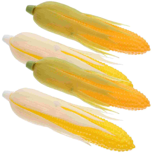 Rynx | Realistic Corn Decoration Set - Four Life-like Plastic Corn for Home and Photography
