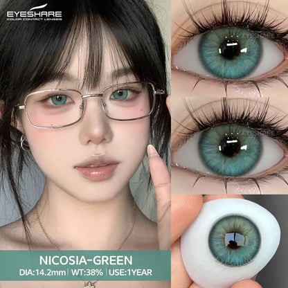 Rynx | New natural colors contact lenses for the eyes 2pcs./1pair colored beautiful pupil color lenses yearly brown eyes contact