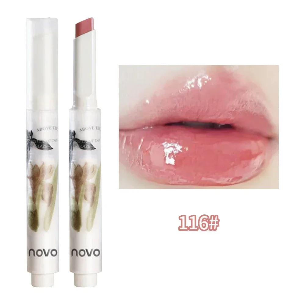 Rynx | Thin Tube Flower Lipstick Pencil Heart-Shaped Gel Lipstick Pencil Makeup Long-Lasting Moisturizing Lip Lacquer Girls Korean Cosmetics