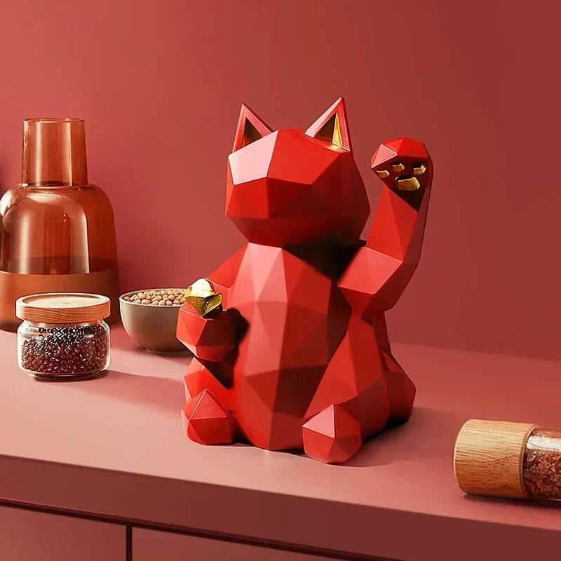 Rynx | Nordic Minimalism Geometry Lucky Cat Statues