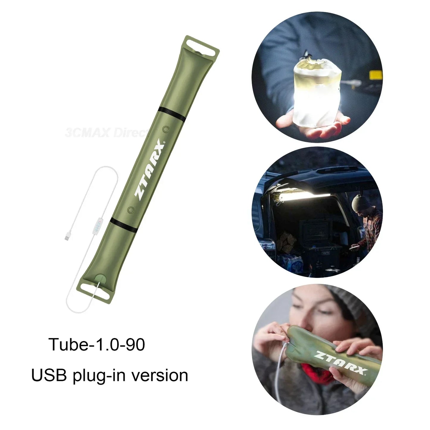 Rynx | Inflatable Solar LED Tube Light - LumiGlow Pro