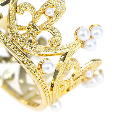Rynx | Mini Pearl Crown Cake Topper – Romantic Garland & Hair Ornaments for Birthdays, Weddings & Parties