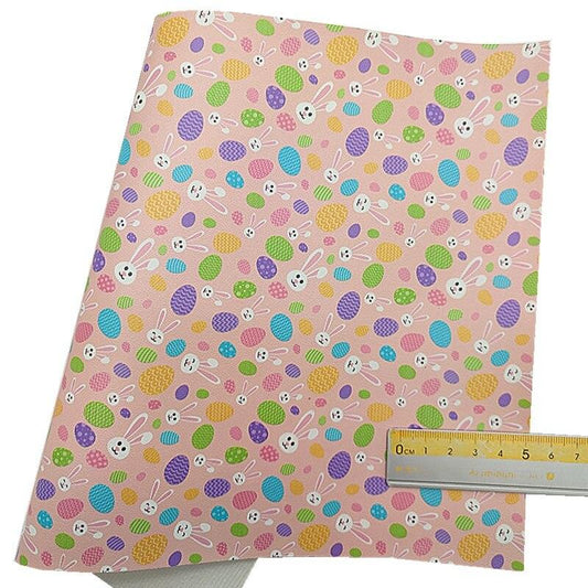Rynx | Spring Rabbit & Flower Faux Leather Craft Kit - Bright Prints for Creative DIY Projects