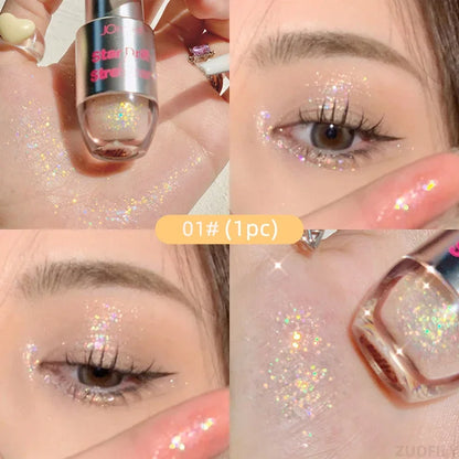 Rynx | 4pcs/1pcs Flüssiger Lidschatten Perlen Glitzer Lang anhaltend Wasserdicht Flüssiger Lidschatten Schnelltrocknender Glitzer Schimmer Augen Make-up
