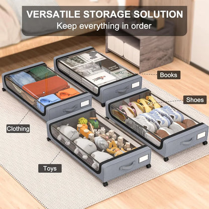 Rynx | Underbed Storage Stackable Wheeled Box Organizer
