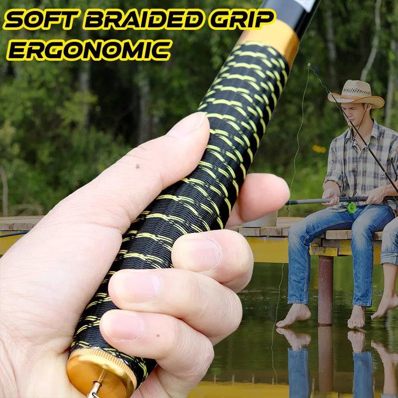 Rynx | Premium Carbon Fiber Telescopic Fishing Rod for Freshwater Adventures - Adjustable Lengths from 2.7 to 7.2 Meters