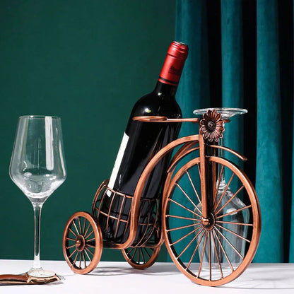 Rynx | Pedal&Pour - Vintage Wine Rack with Glass Holders