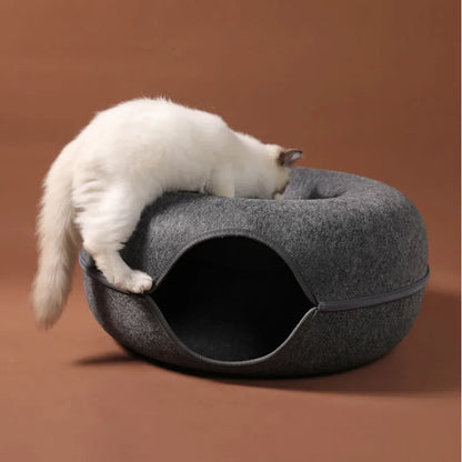 Rynx | Donut Cat Bed Pet Cat Tunnel Interactive Play Toy Cat Bed Dual-use Indoor Toy Kitten Sports Equipment Cat Training Toy Cat House