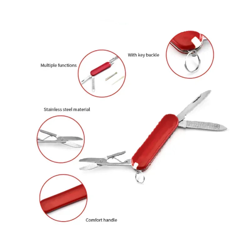 Rynx | 4 in 1 Folding Clipper Scissors Knife - Multi-Functional Stainless Steel Manicure Multi-Tool for Camping