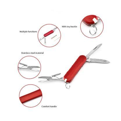 Rynx | 4 in 1 Folding Clipper Scissors Knife - Multi-Functional Stainless Steel Manicure Multi-Tool for Camping