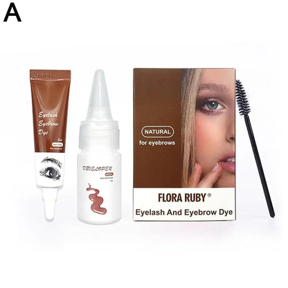 Rynx | 15-Minute Quick Henna Eyelash Eyebrow Coloring Toning Professional Easy Coloring Gel Eyelashes Brown Black Color Toning Cream Set Eyebrows Suitable