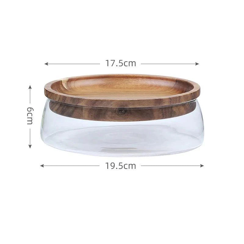 Rynx | Stylish eco-friendly glass storage jars with acacia wood lids for chic kitchen organization
