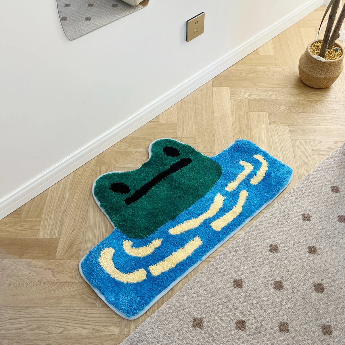 Rynx | Frog River Tufted Carpet Kids Soft Plush Tufted Cup Kitchen Carpet Rugs Non-Slip Absorbent Bathroom Mat Bedroom Toilet