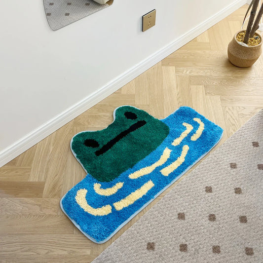 Rynx | Frog River Tufted Carpet Kids Soft Plush Tufted Cup Kitchen Carpet Rugs Non-Slip Absorbent Bathroom Mat Bedroom Toilet