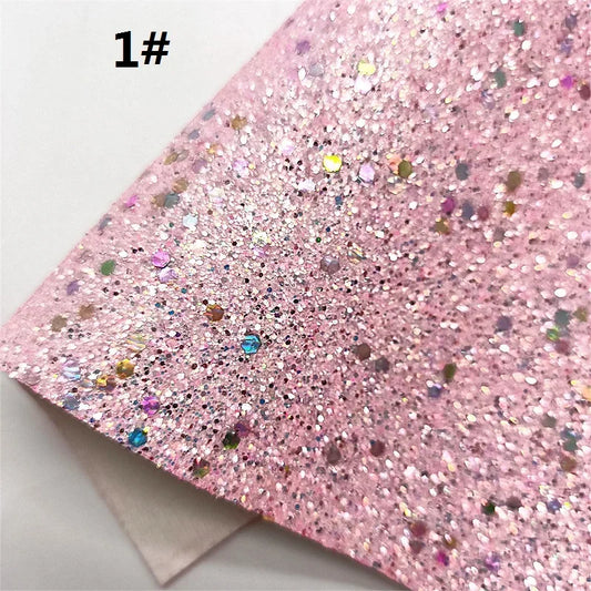 Rynx | Sparkling Pink Heart & Cloud Faux Leather Crafting Sheet - Ideal for DIY Projects