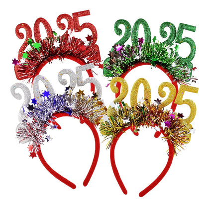Rynx Christmas Photo Props Glasses Frames Headband Kids Adults New Year's Headwear Christmas Party Decoration Navidad Gift