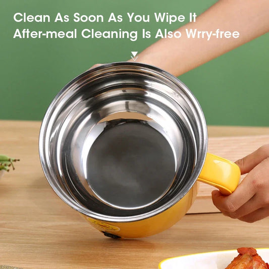 Rynx | 1.8L Mini Electric Hot Pot – Multifunctional Cooking Pot for Noodles & Small Meals, Stainless Steel Liner