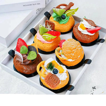 Rynx | Playful Set of 6 Colorful PU Foam Cake Magnets for Creative Home Styling and Photography