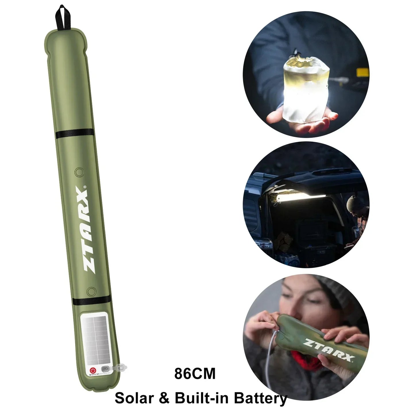 Rynx | Inflatable Solar LED Tube Light - LumiGlow Pro