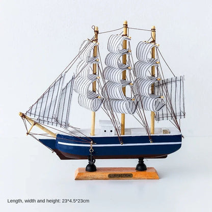 RYNX | New Wooden Sailing Boat Model Office Living Room Decoration Craft Nautical Decoration Creative Model Home Decor Birthday Gift