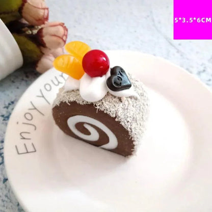 Rynx | Realistic Simulation Swiss Roll Cake Model for Display and Decoration - Perfect for Photography Props and Autumn Decor