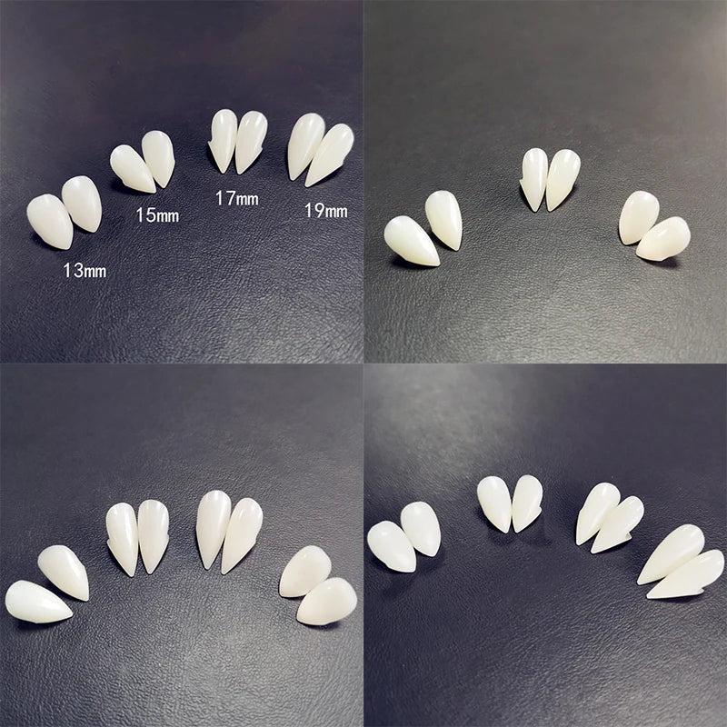 Rynx | 1 Pair Halloween Vampire Teeth Fangs Prosthesis Party Costume DIY Cosplay Props Fake Teeth Resin Fangs Zombie Masquerade Prop