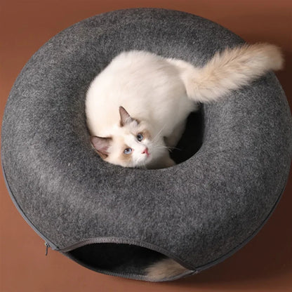 Rynx | Donut Cat Bed Pet Cat Tunnel Interactive Play Toy Cat Bed Dual-use Indoor Toy Kitten Sports Equipment Cat Training Toy Cat House