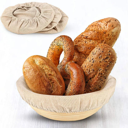 Rynx | Fermented Linen Cloth Cover for Round Rattan Bread Proofing Basket - Bread Dough Banneton Flax Cloth Liner Bag