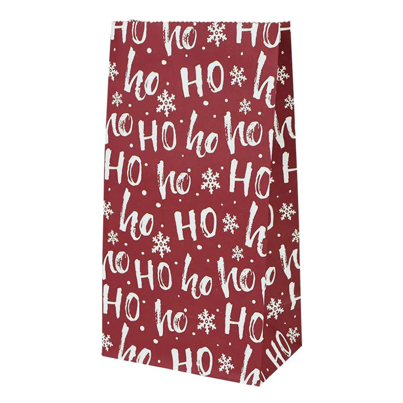 Rynx 10 pieces kraft paper candy cookie bags Santa snowman Christmas gift packaging bags Xmas Navidad New Year party decoration supplies