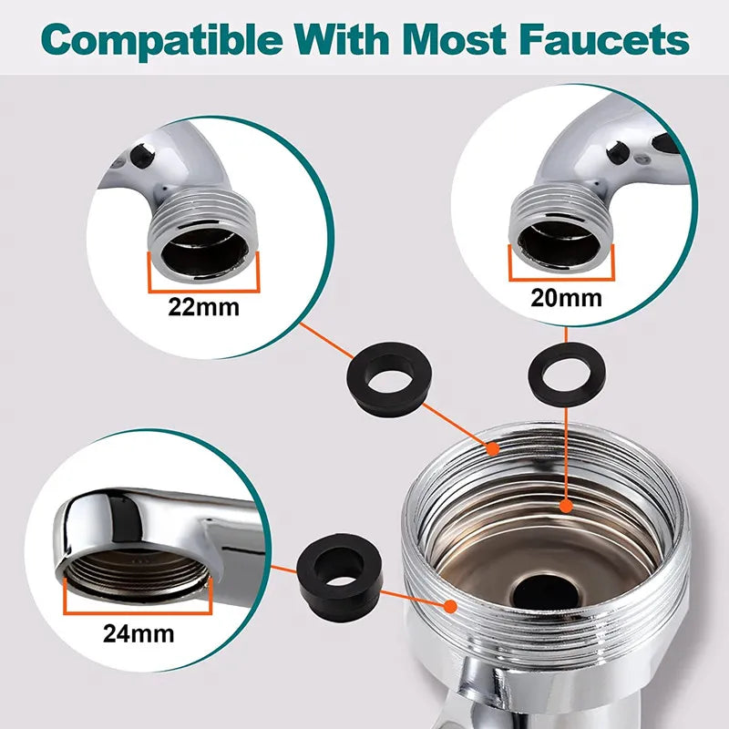 Rynx | 360 Twist: Metal Faucet Sprayer Head with Universal Rotation and Adaptor for Kitchen Tap Upgrade