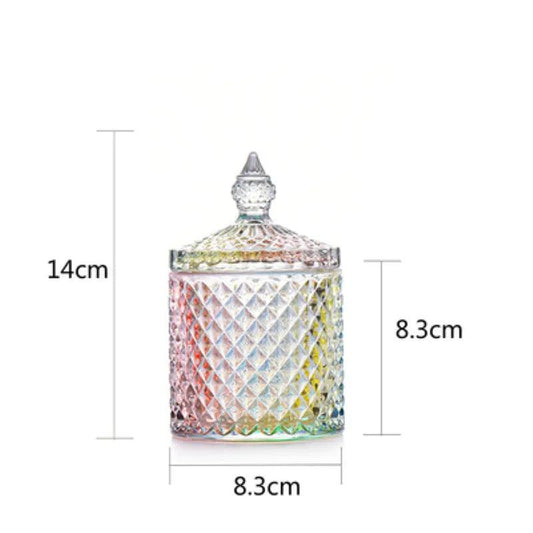 Rynx | Colorful diamond glass storage container for sweets and sugar - 300ML & 600ML options