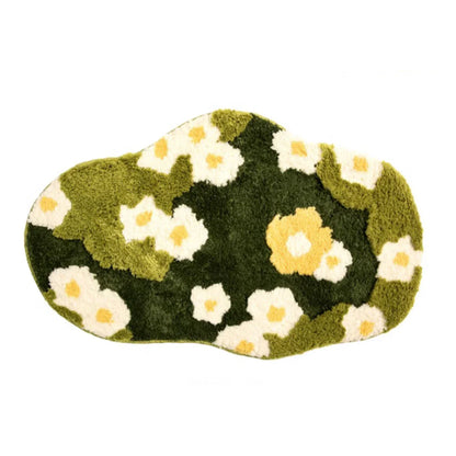 Rynx | Tufting Moss Bedroom Rug Bathroom Mat Soft Meadow Plants Living Room Rug Bedside Floor Mat Doormat Neat Aesthetic Home Decor