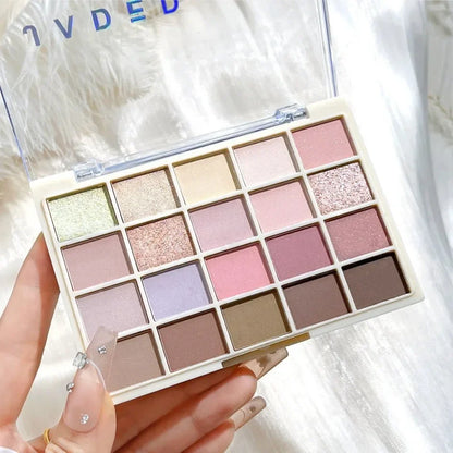 Rynx | 20 Colors Lavender Eyeshadow Palette Gradient Low Saturation Matte Pearlescent Eye Pigments Contour Shadow Plate Shimmer Eyeshadow